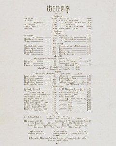 wine list